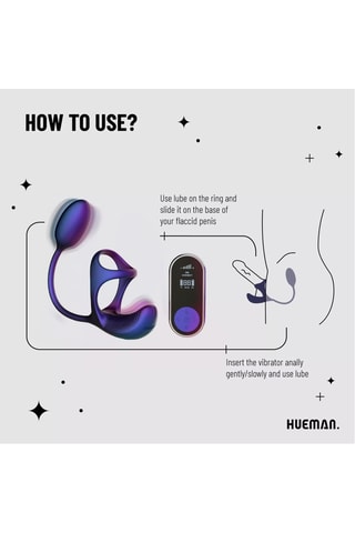 Anneau pénien double stimulation waterproof Halo Orbit Hueman - Violet