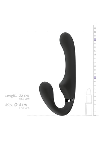 Vibromasseur strapless waterproof Avery - Noir - 17 cm