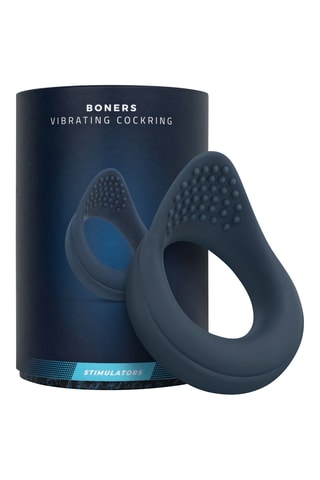 Anneau pénien vibrant avec stimulation du périnée waterproof - Bleu marine