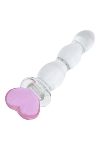 Godemiché en verre coeur No 35 - Transparent - 18,8 cm