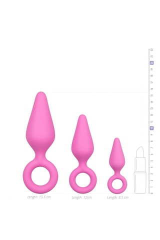Set de 3 anneaux péniens - Rose - 5,5/8/10,5 cm
