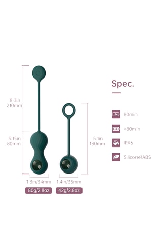 Vibromasseur Smart Kegel Duo - Vert - 8 cm