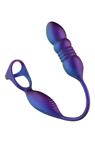 Anneau pénien avec stimulateur de prostate waterproof Deep Impact - Violet