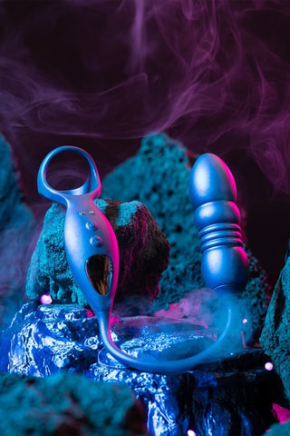 Anneau pénien avec stimulateur de prostate waterproof Deep Impact - Violet