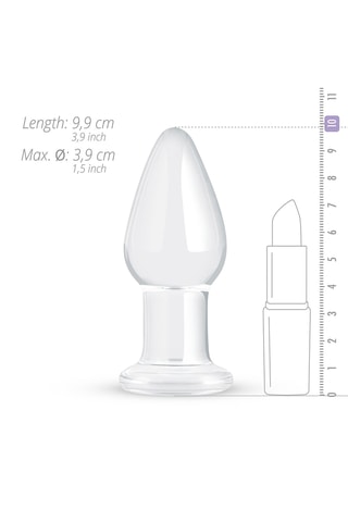 Plug anal en verre - Transparent - 8,4 cm