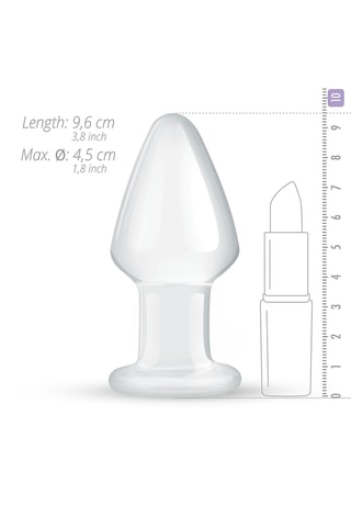 Plug anal en verre - Transparent - 8 cm