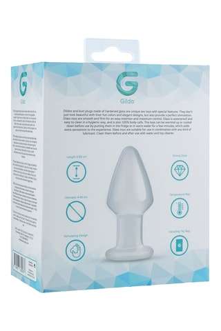 Plug anal en verre - Transparent - 8 cm