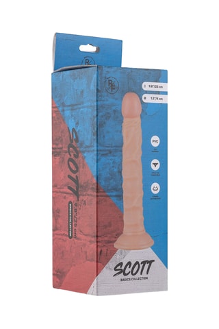 Godemichet réaliste avec ventouse Scott - Beige - 25 cm