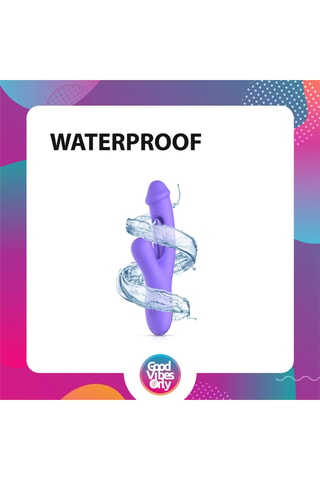 Vibromasseur rabbit avec stimulateur du point G waterproof Tess - Violet - 18 cm