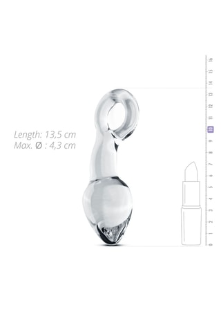 Plug anal en verre pour prostate - Transparent - 9 cm