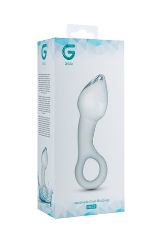 Plug anal en verre pour prostate - Transparent - 9 cm