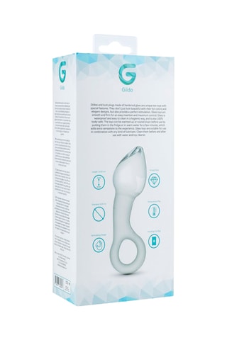 Plug anal en verre pour prostate - Transparent - 9 cm