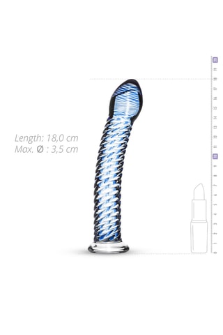 Godemiché point G et prostate en verre - 16,5 cm