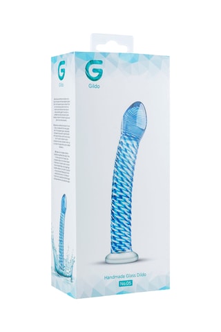 Godemiché point G et prostate en verre - 16,5 cm