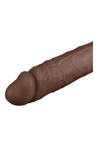 Godemichet réaliste avec ventouse et scrotum Waylon - Marron - 25 cm