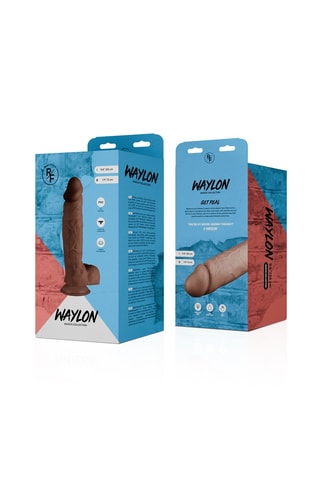 Godemichet réaliste avec ventouse et scrotum Waylon - Marron - 25 cm