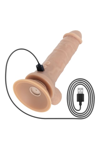 Vibromasseur réaliste Hunter avec télécommande - Beige - 16 cm