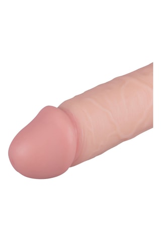 Godemichet réaliste avec ventouse et scrotum Elvin - Beige - 27,5 cm