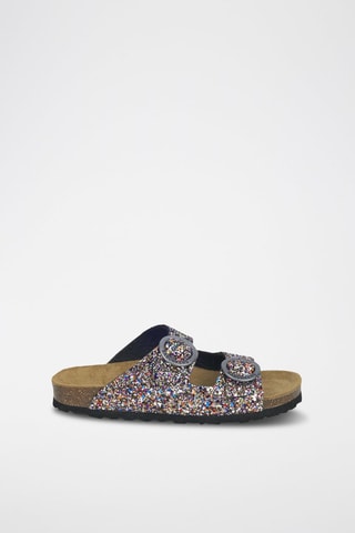 Mules en cuir - Noir et multicolore