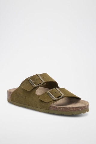Mules en nubuck - Vert