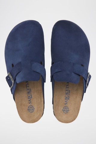 Mules en nubuck - Bleu