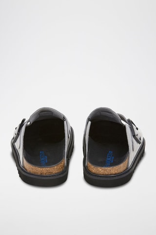 Mules en nubuck - Noir et gris