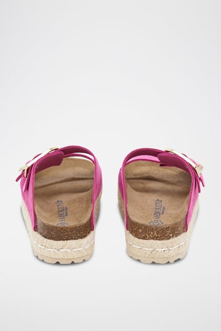 Mules en nubuck - Beige et rose