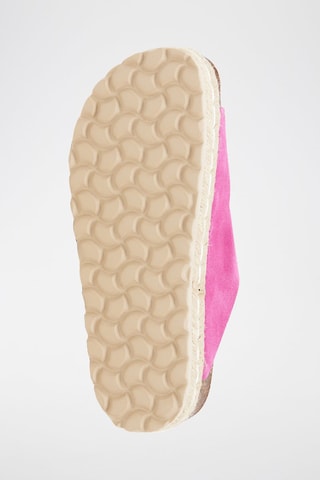 Mules en nubuck - Beige et rose