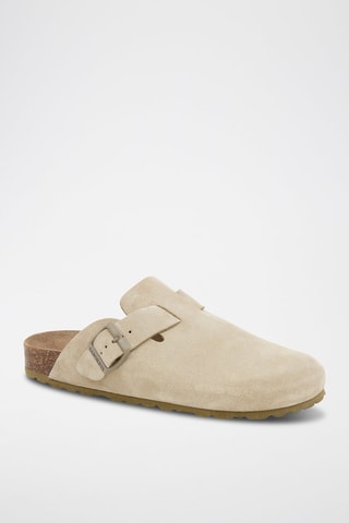 Mules en nubuck - Kaki