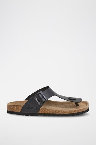 Sandales en cuir - Marron et noir