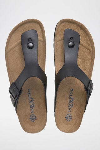 Sandales en cuir - Marron et noir