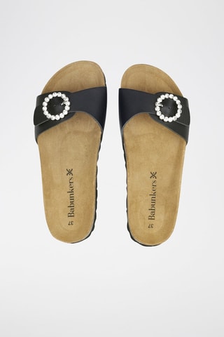 Mules en cuir - Marron et noir