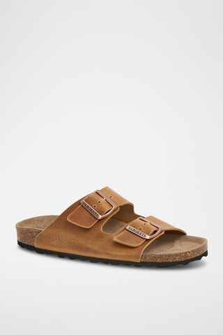 Mules en cuir - Noir et marron