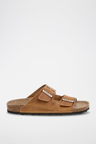 Mules en cuir - Noir et marron