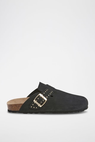 Mules en nubuck - Noir et marron