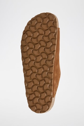 Mules en nubuck - Marron et doré