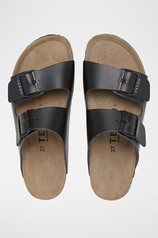 Mules - Noir, beige et marron