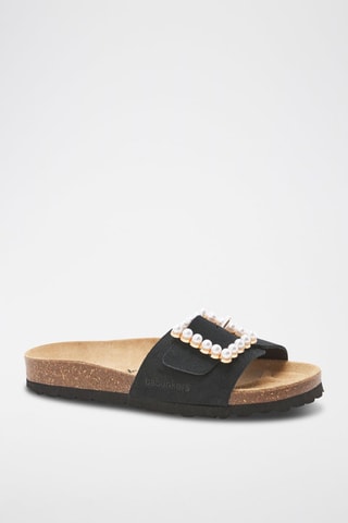 Mules en cuir - Noir et marron