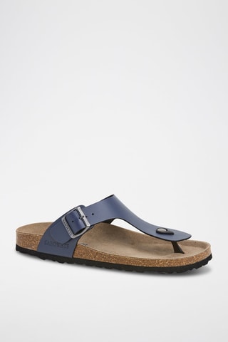 Tongs en cuir - Bleu