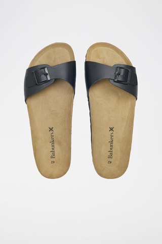 Mules en cuir - Marron et noir