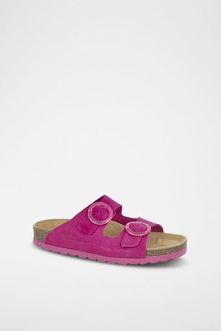 Mules en cuir - Beige et rose