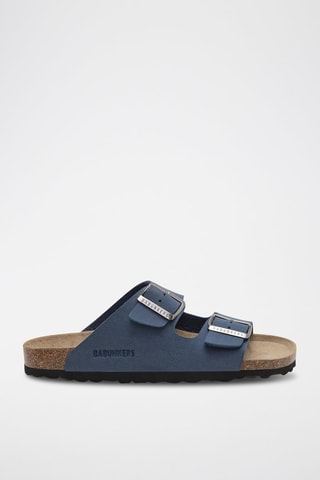 Mules - Noir, bleu et marron