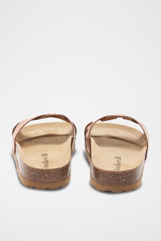Mules en cuir - Beige et marron