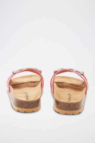 Mules en cuir - Marron et rose