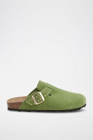 Mules en nubuck - Vert