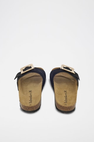Mules en cuir - Noir et beige