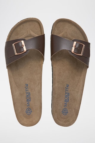 Mules en cuir - Marron et noir