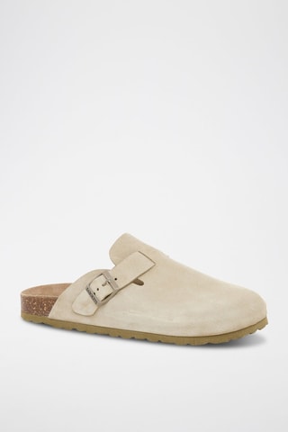 Mules en nubuck - Vert