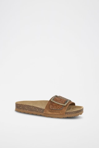 Mules en cuir - Beige et marron