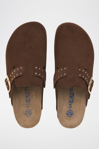 Mules en nubuck - Marron